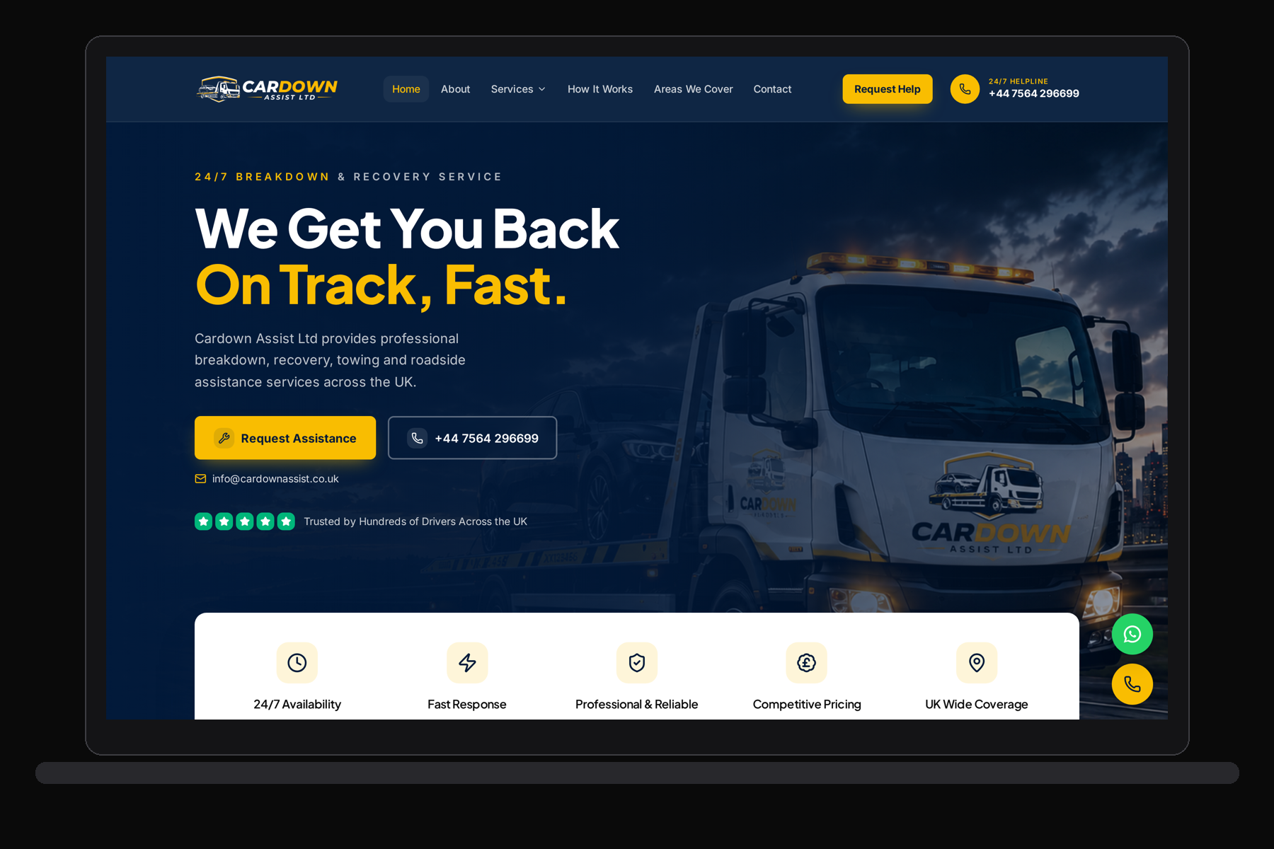 CarDownAssist — UK Roadside Recovery Platform
